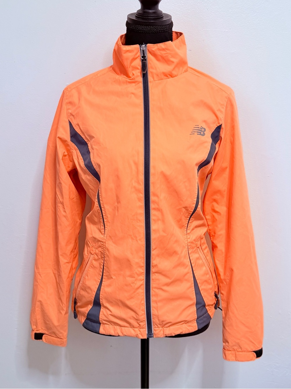 New Balance Full Zip Light Weight Jacket Coral-Orange Performance Utility Small